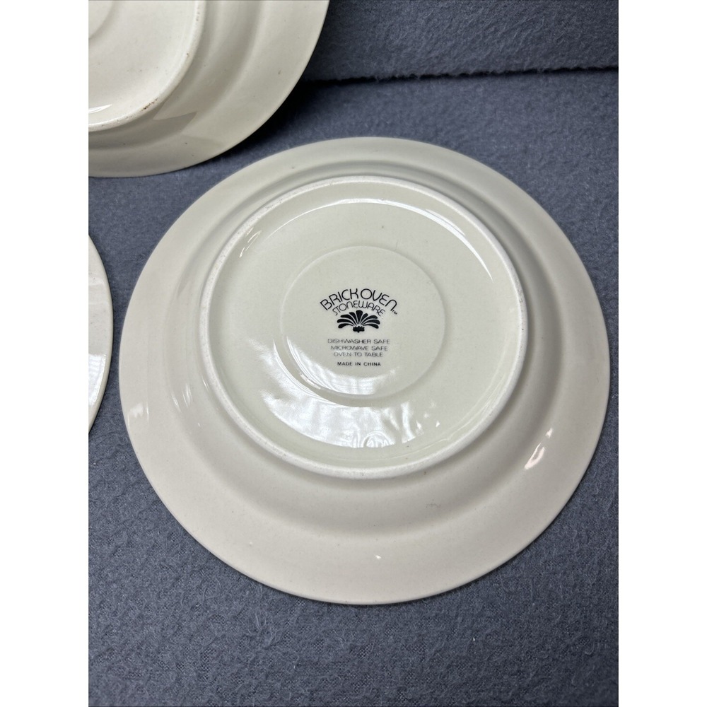 Aunt Rhody Goose Saucers Set of 3 Blue Bow Farmhouse Stoneware - Picture 7 of 10